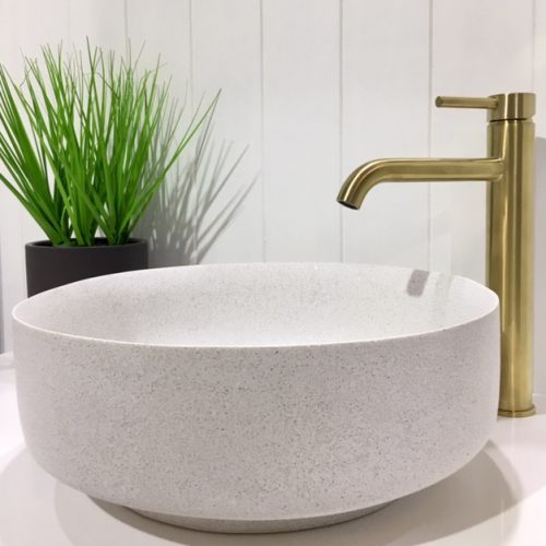 Georgia Above Counter Stone Basin - Matte White