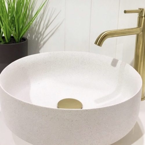 Georgia Above Counter Stone Basin - Matte White