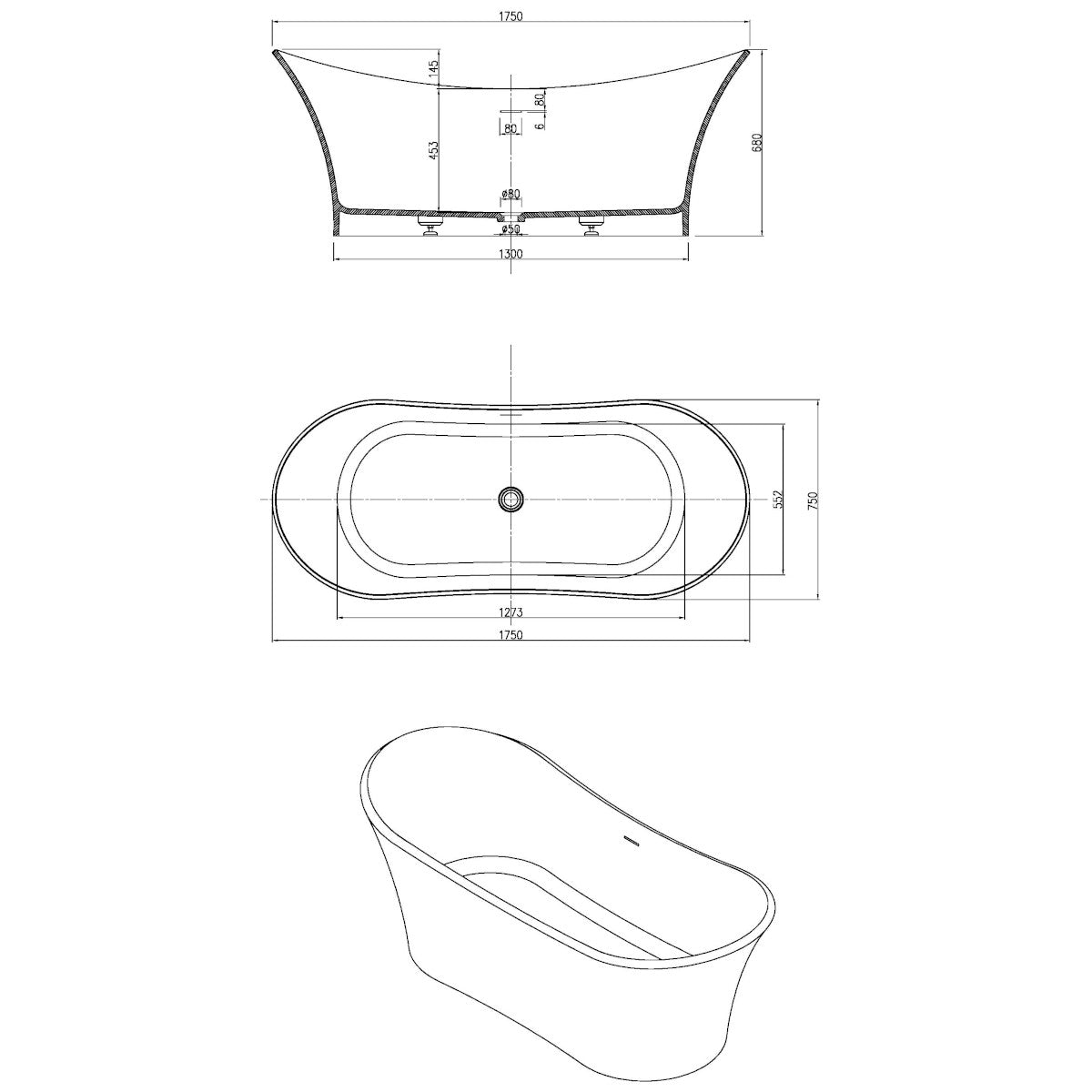 Crown Freestanding Bathtub