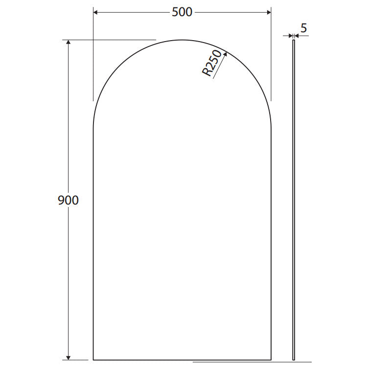 Arch Mirror - 500 x 900mm
