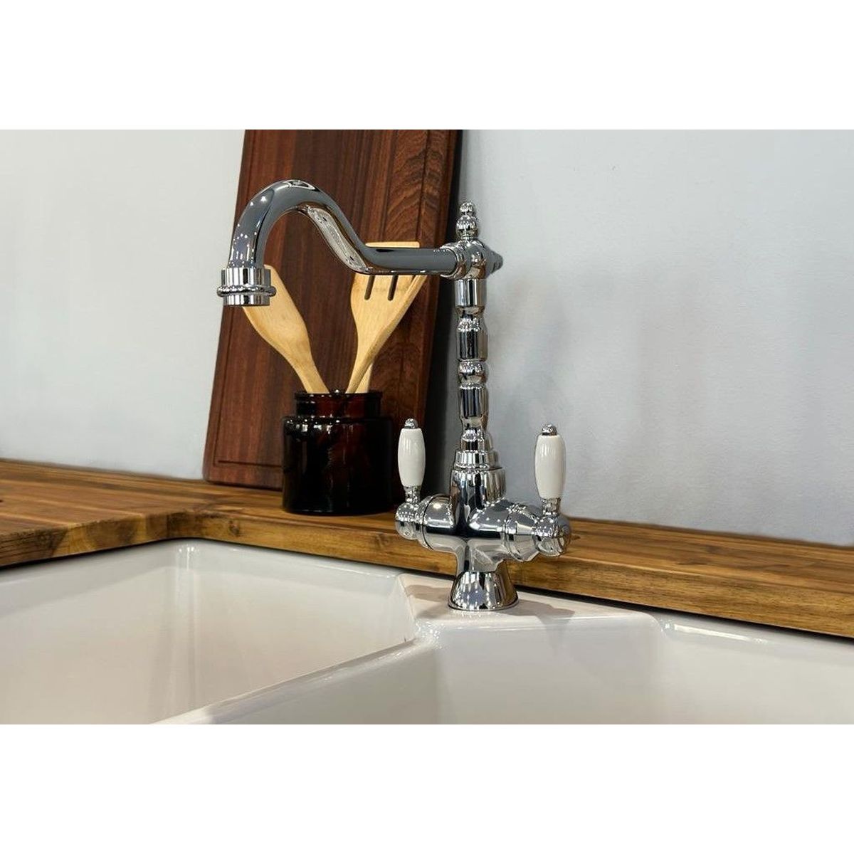 Providence Double Sink Mixer - Chrome