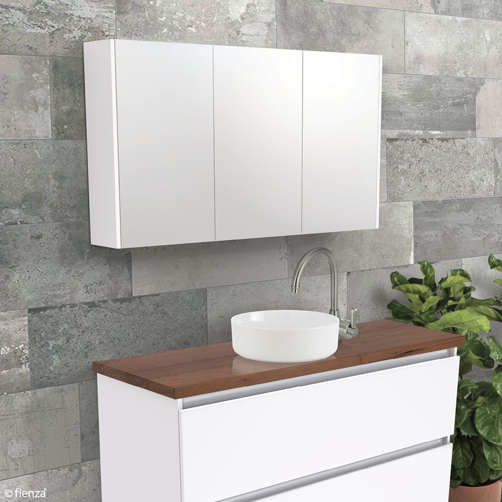 1500 Mirror Cabinet with Gloss White Side Panels
