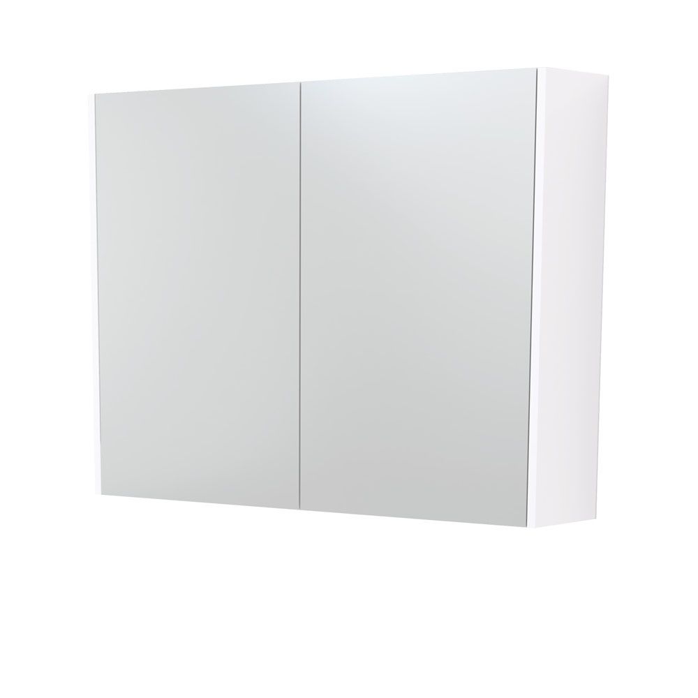 900 Mirror Cabinet with Gloss White Side Panels