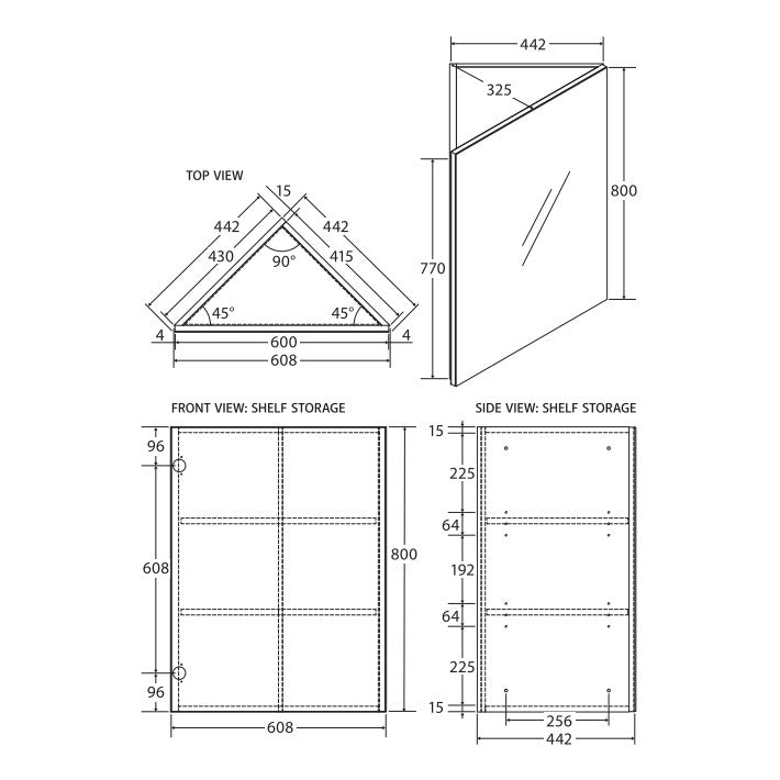 Corner Mirror Cabinet