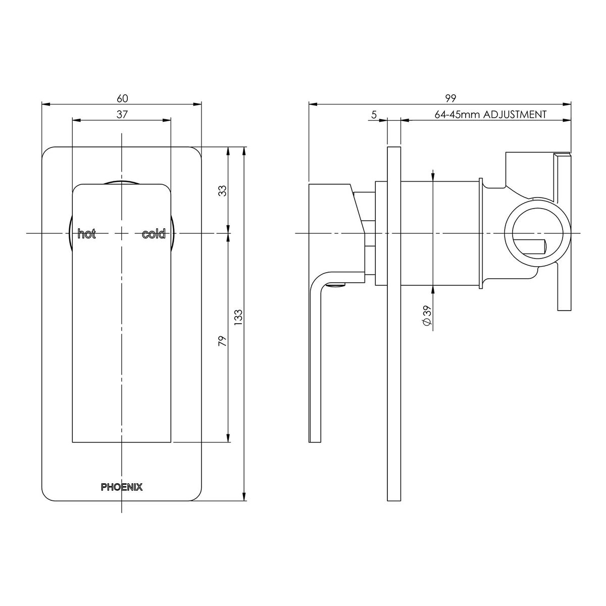 Radii Shower / Wall Mixer