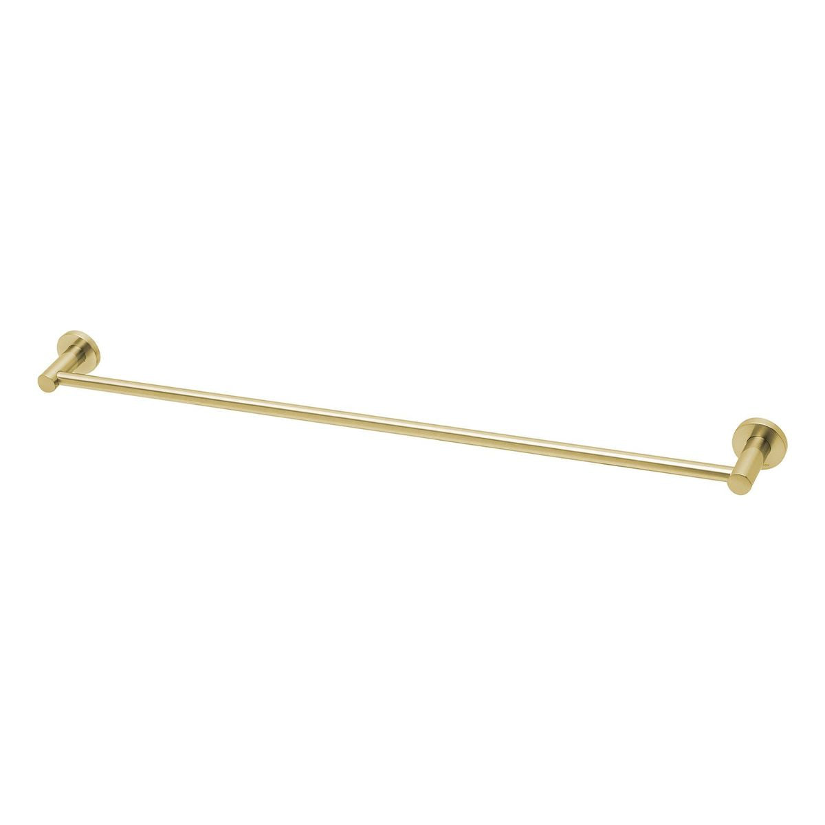 Radii Single Towel Rail 800mm Round Plate - Brushed Gold