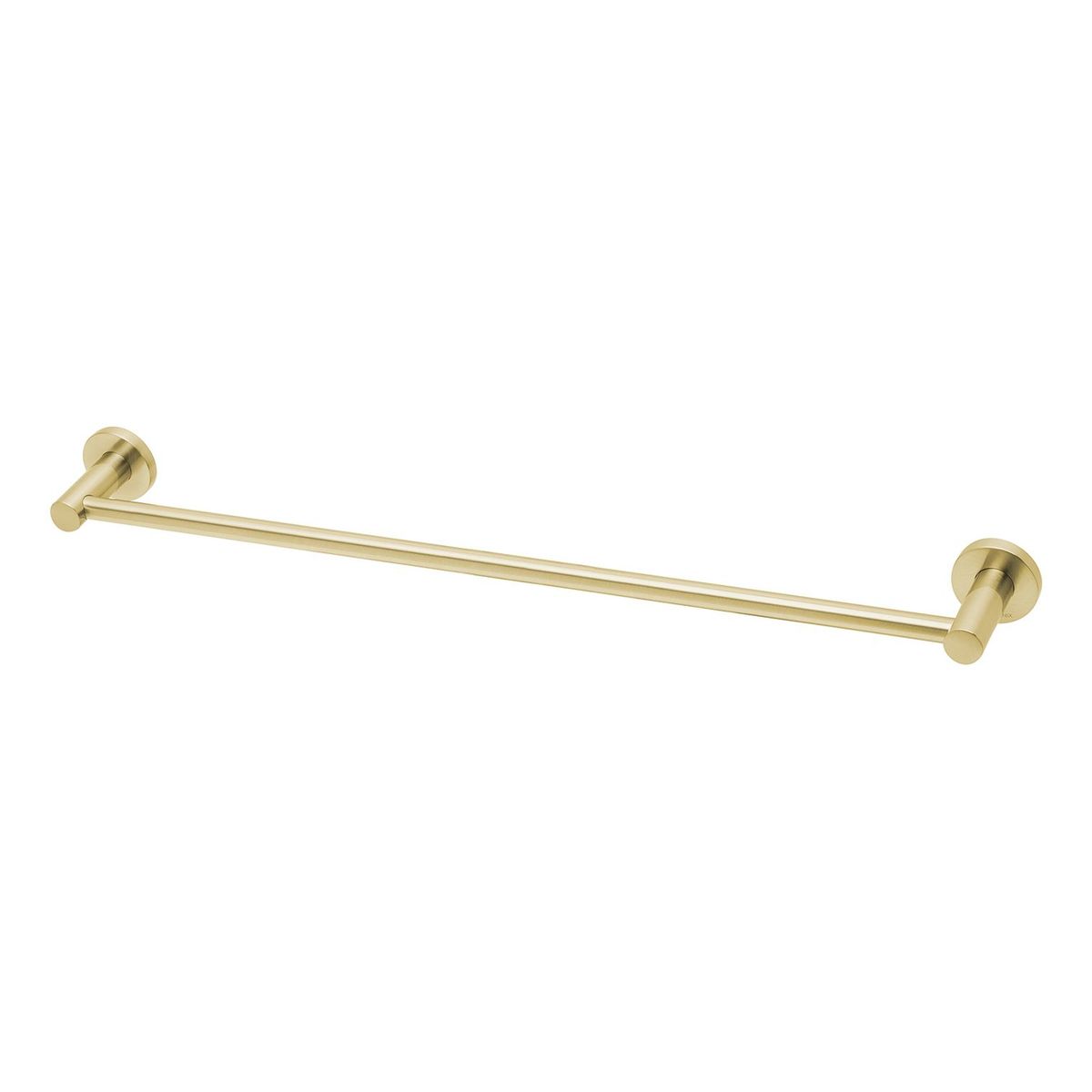Radii Single Towel Rail 600mm Round Plate - Brushed Gold