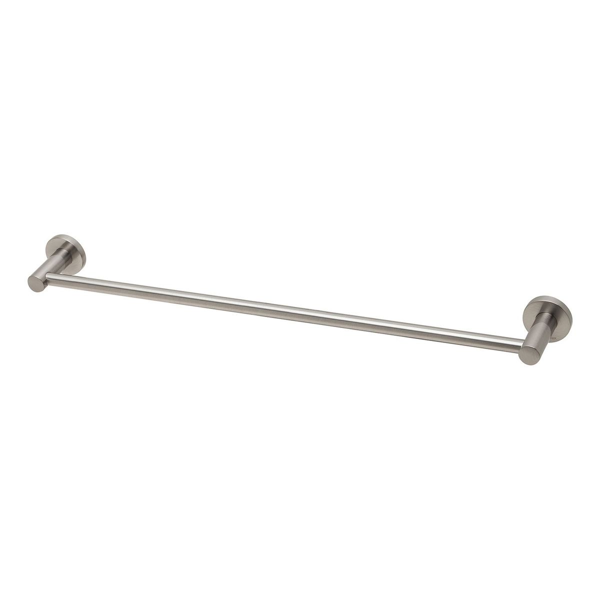 Radii Single Towel Rail 600mm Round Plate - Brushed Nickel