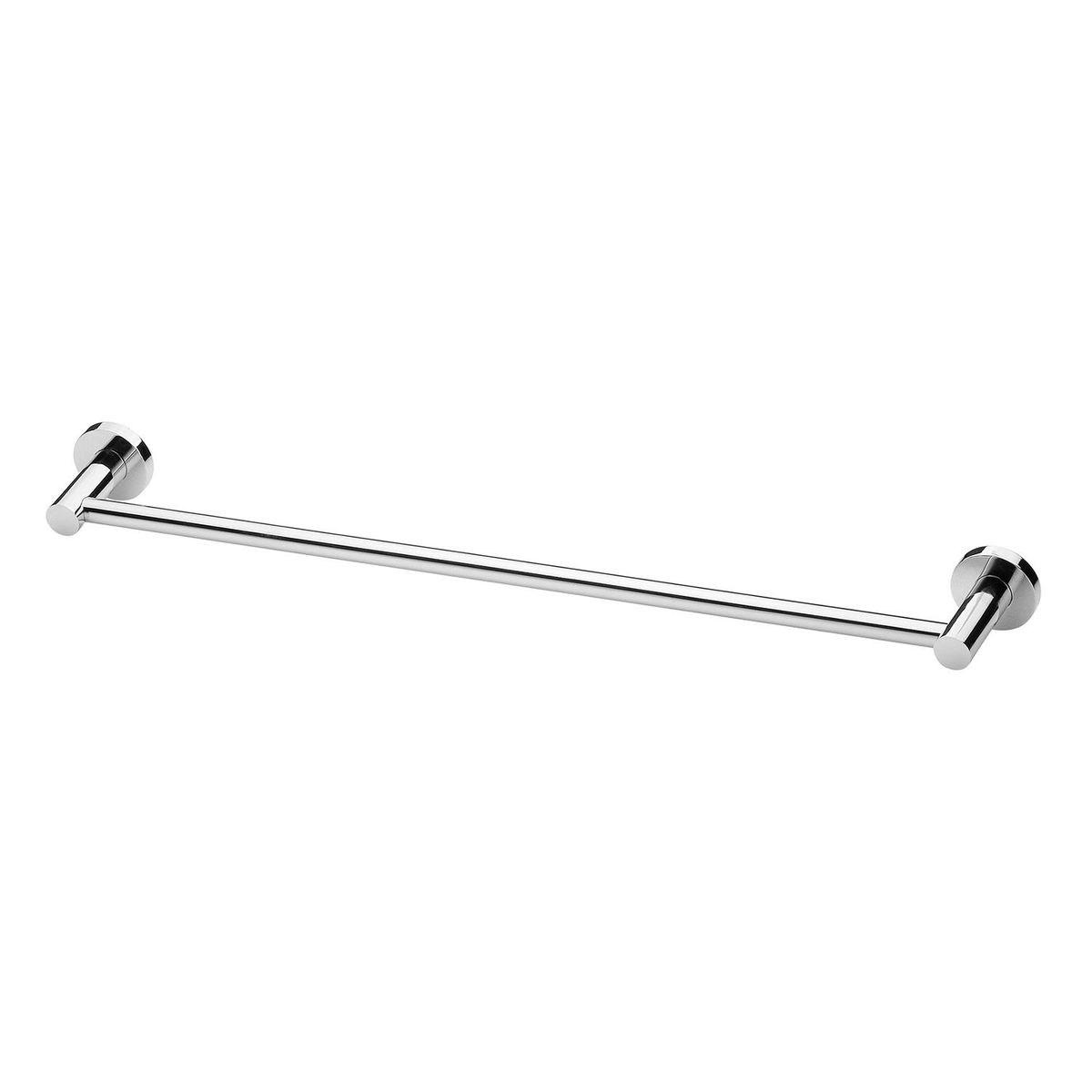 Radii Single Towel Rail 600mm Round Plate - Chrome