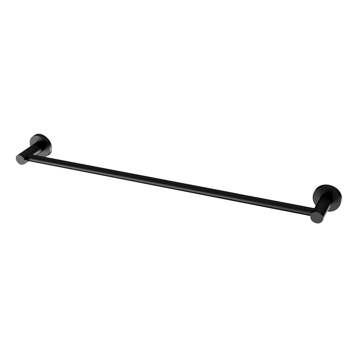 Radii Single Towel Rail 600mm Round Plate - Matte Black