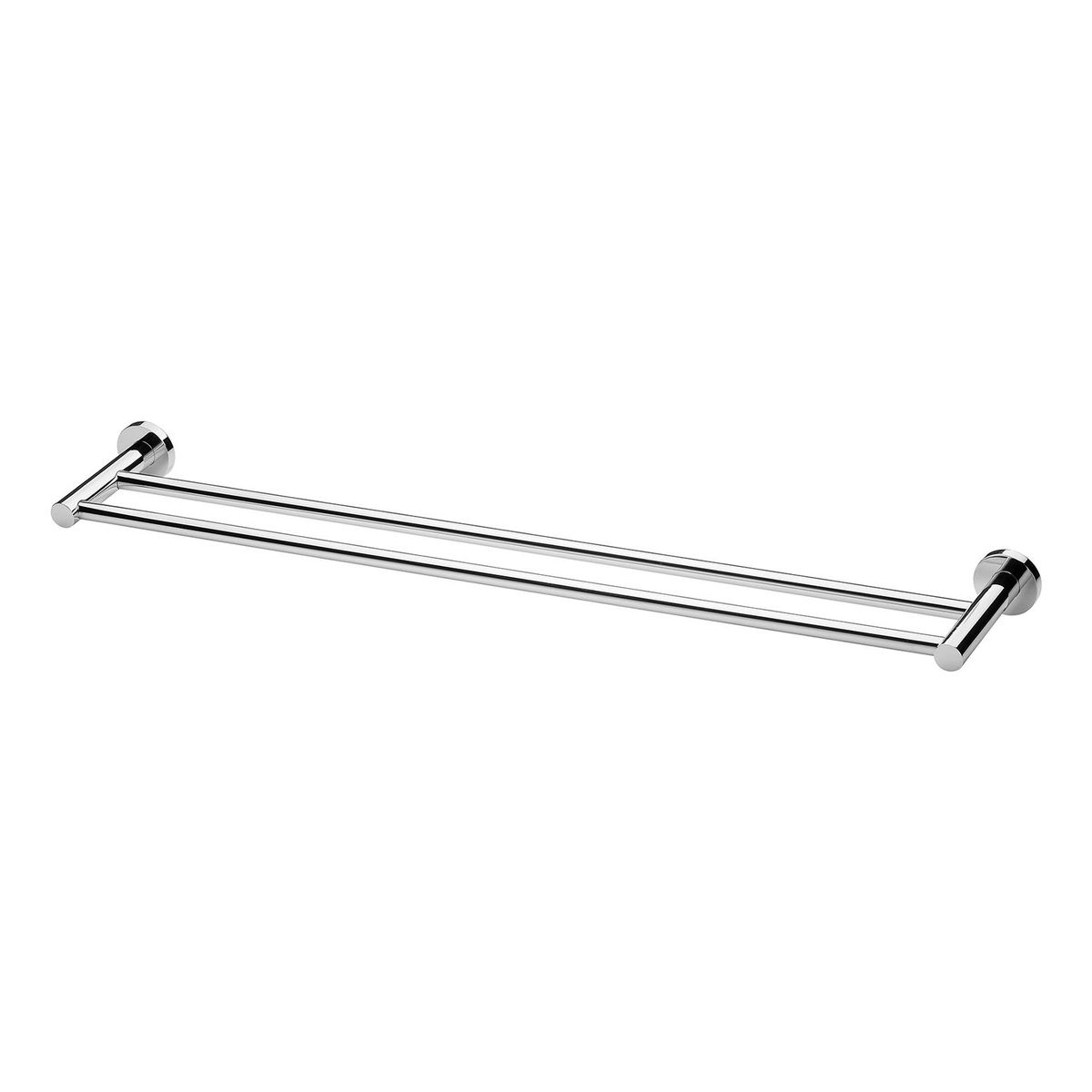 Radii Double Towel Rail 800mm Round Plate - Chrome