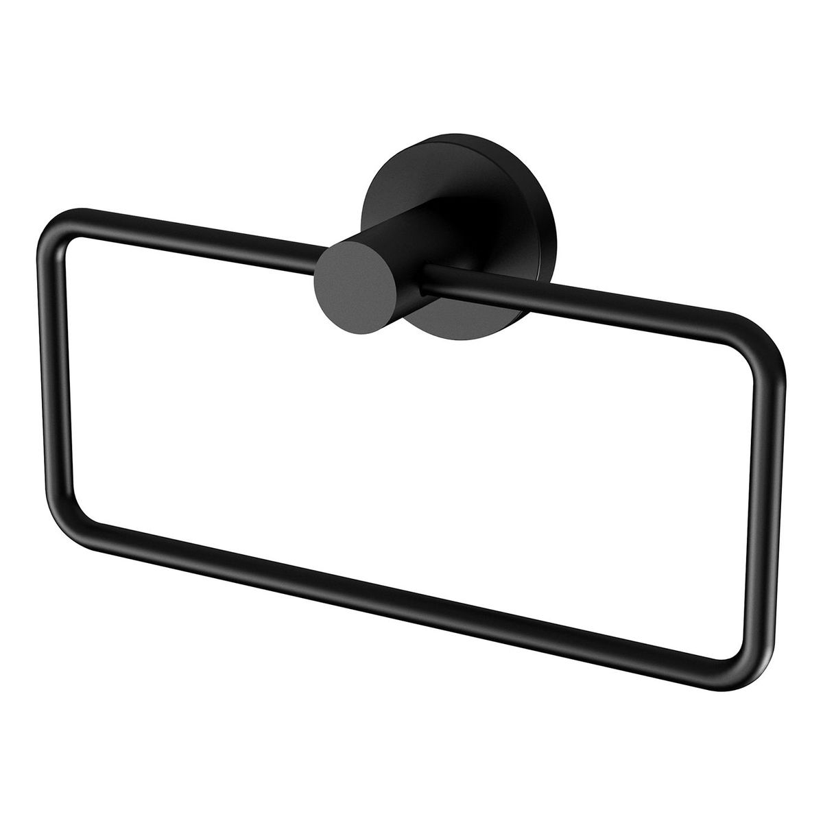 Radii Hand Towel Holder Round Plate - Matte Black