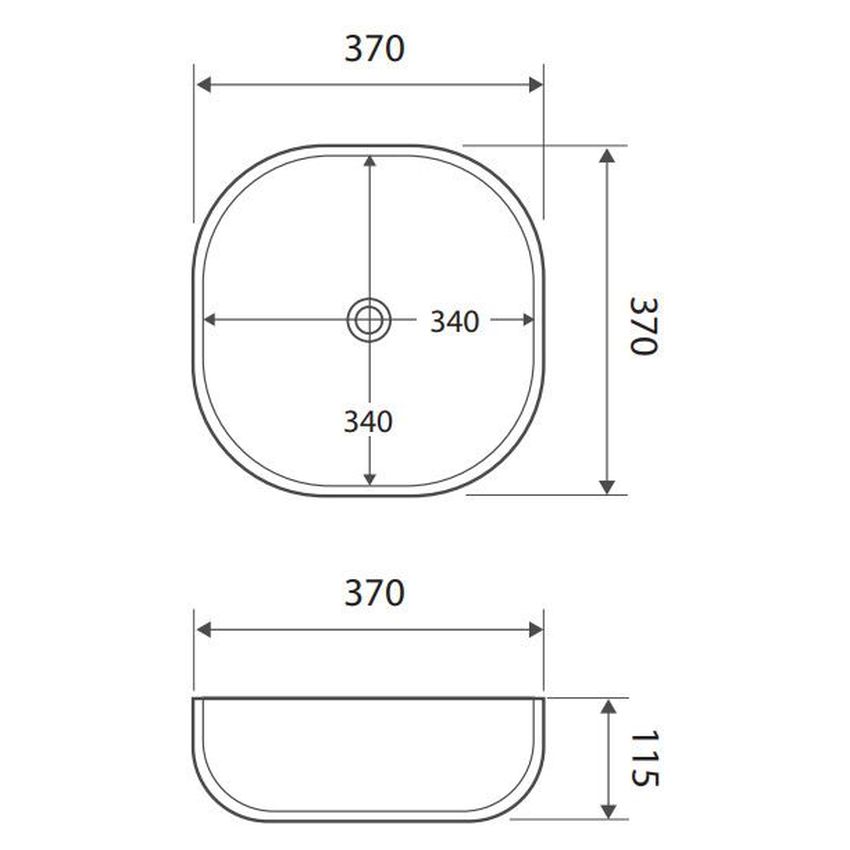 Koko 370 Above Counter Basin, Gloss White