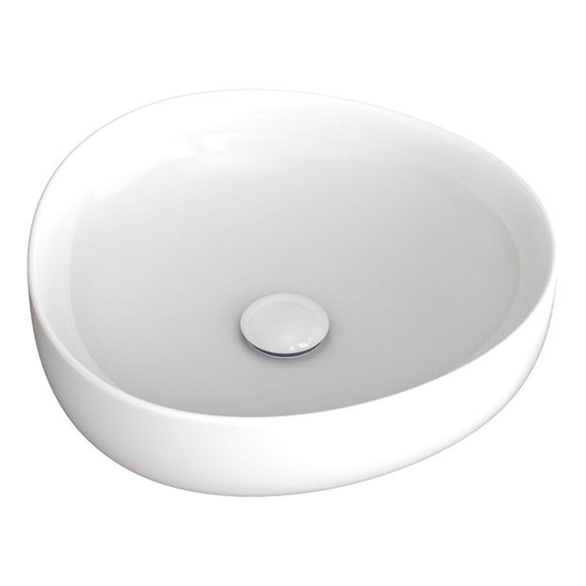 Pebble Small Above Counter Basin, Gloss White