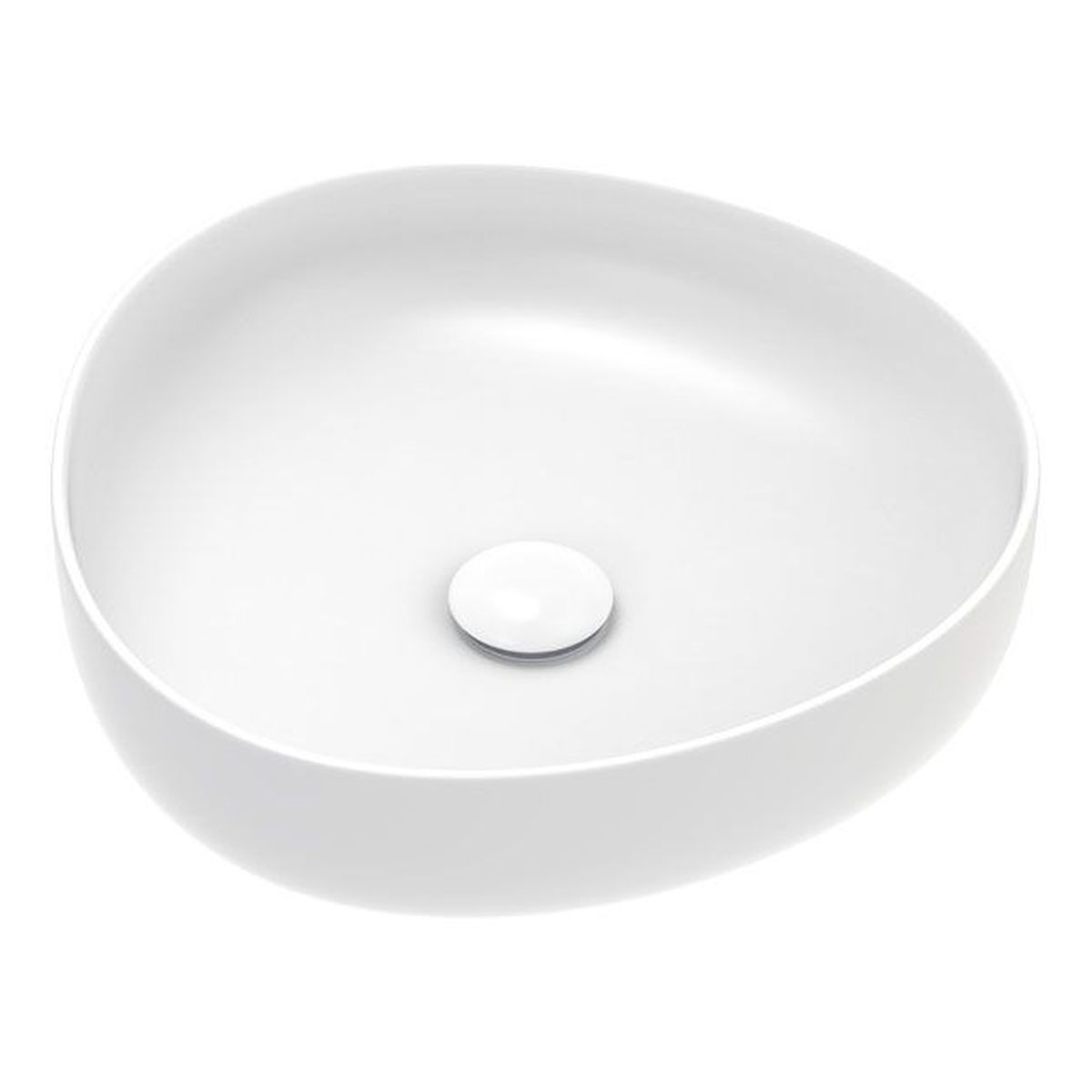 Pebble Small Above Counter Basin, Matte White