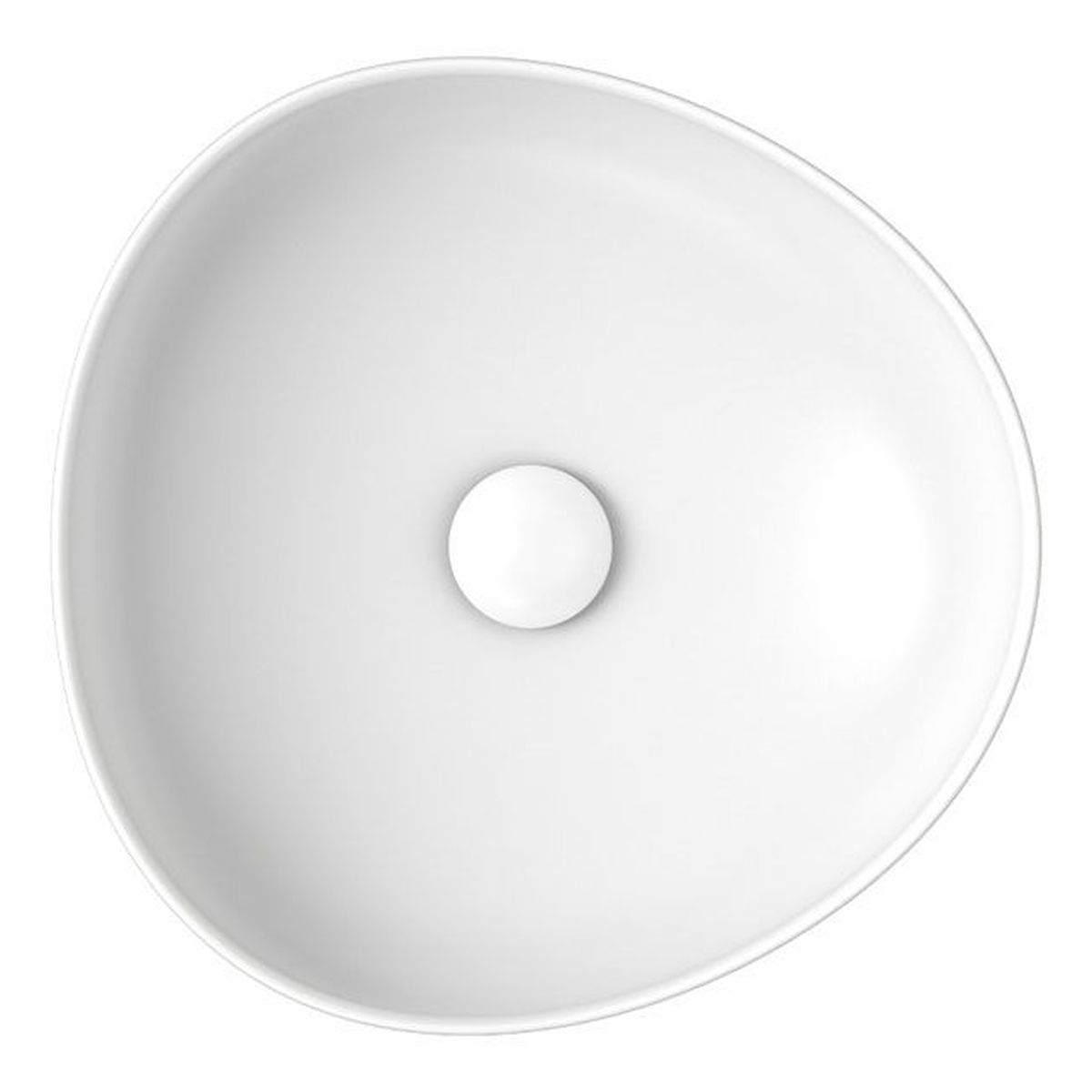 Pebble Small Above Counter Basin, Matte White
