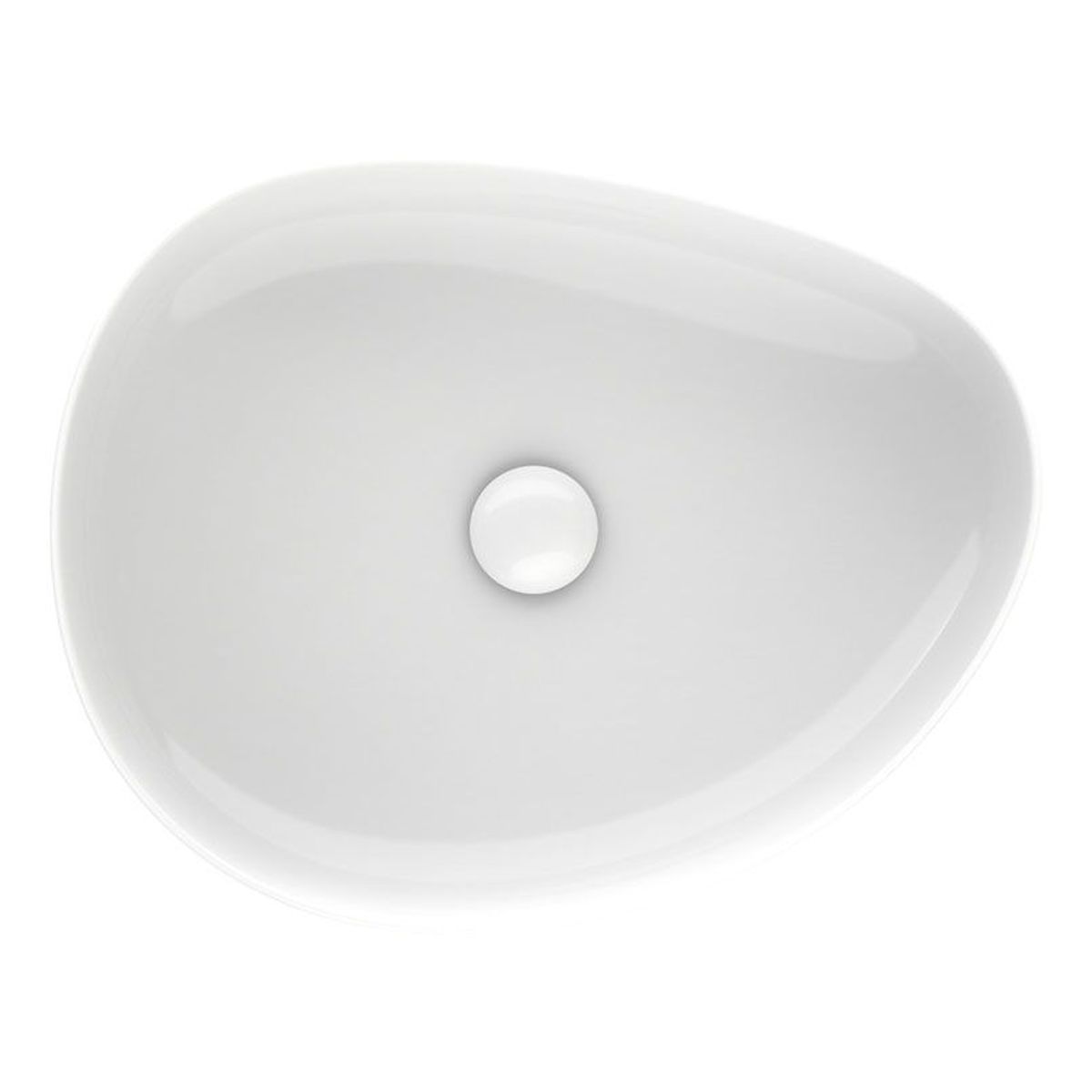 Pebble Medium Above Counter Basin, Gloss White