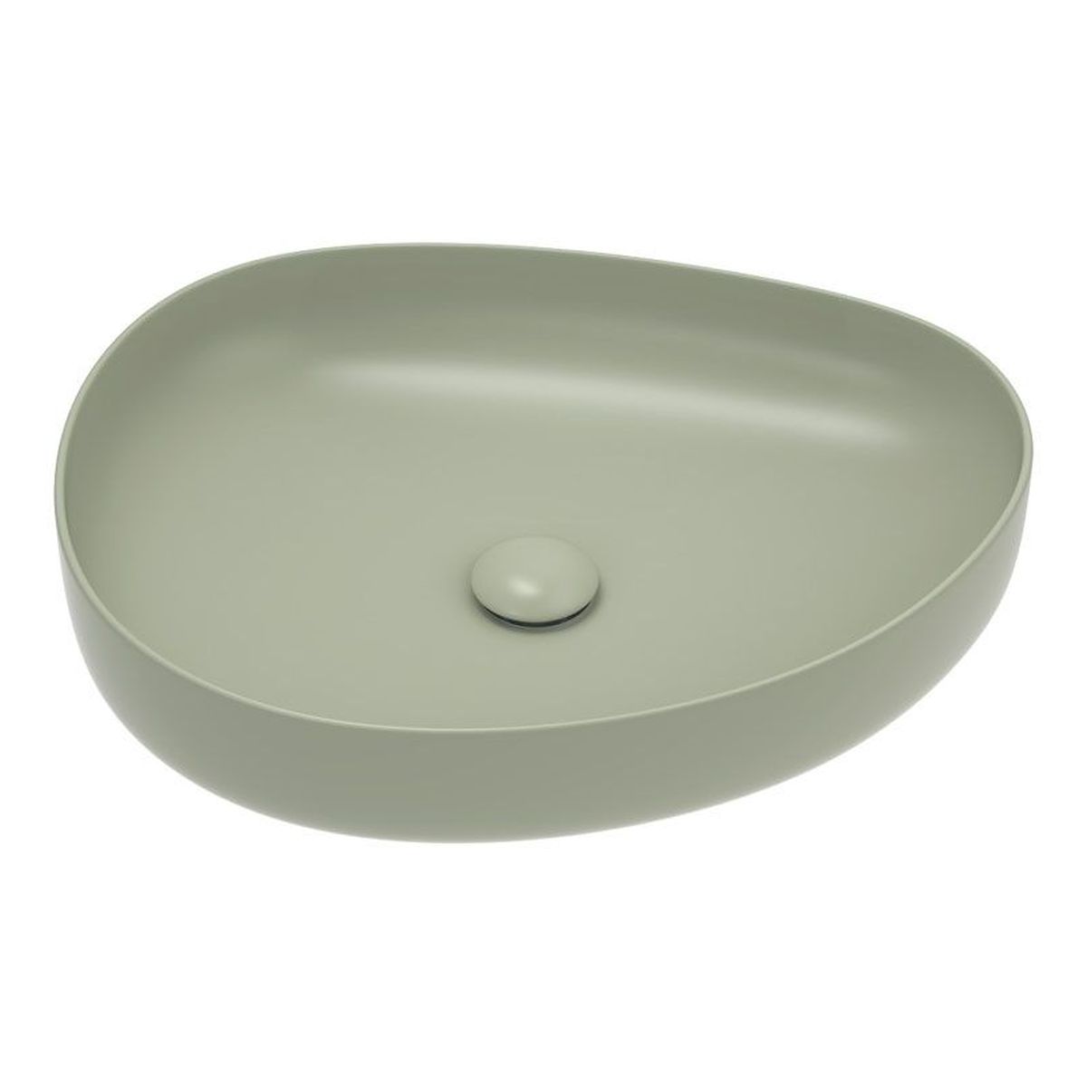 Pebble Medium Above Counter Basin, Matte Olive