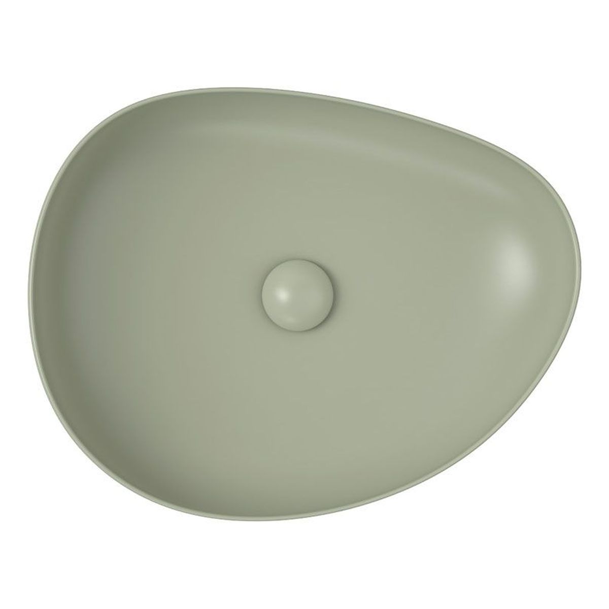 Pebble Medium Above Counter Basin, Matte Olive