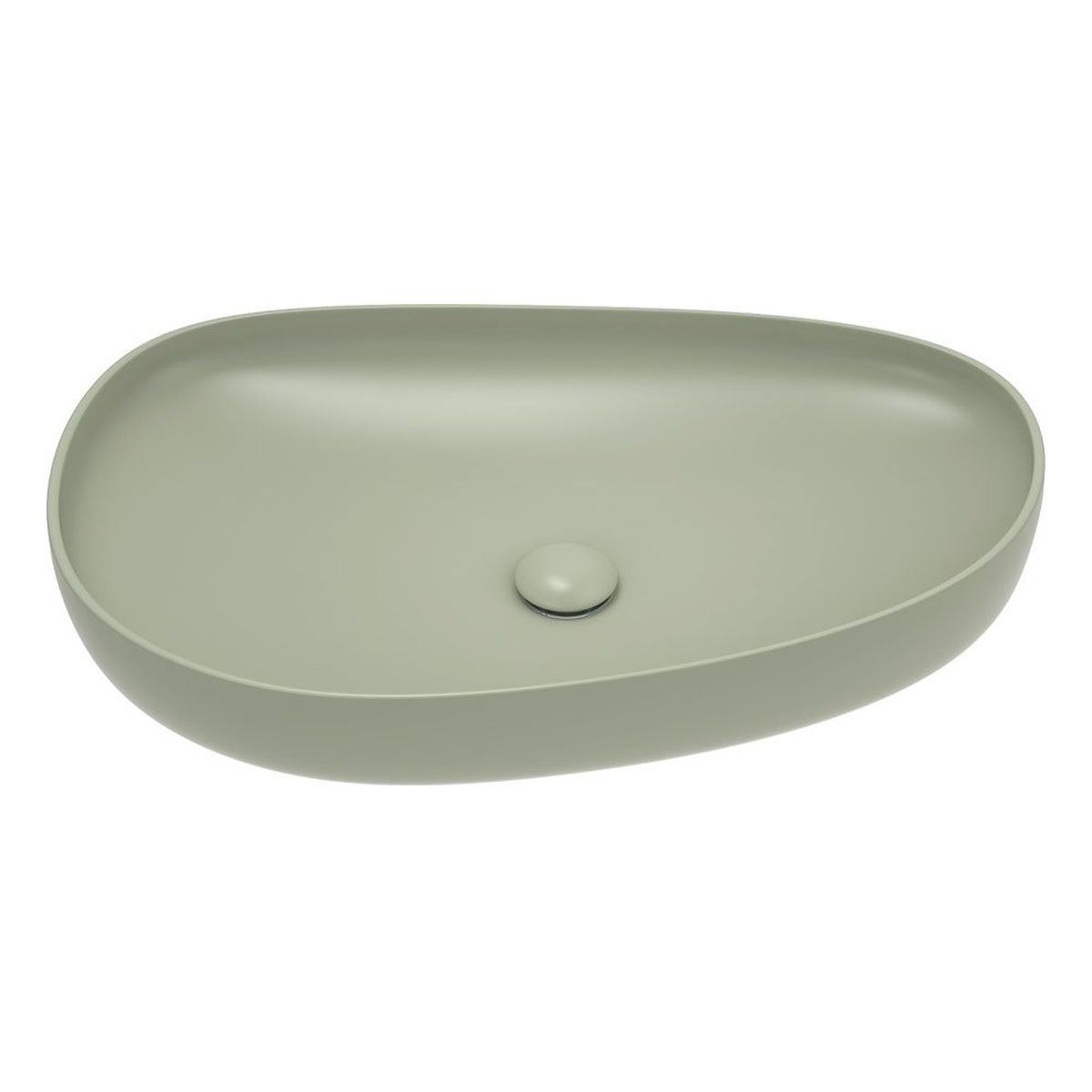 Pebble Large Above Counter Basin, Matte Olive