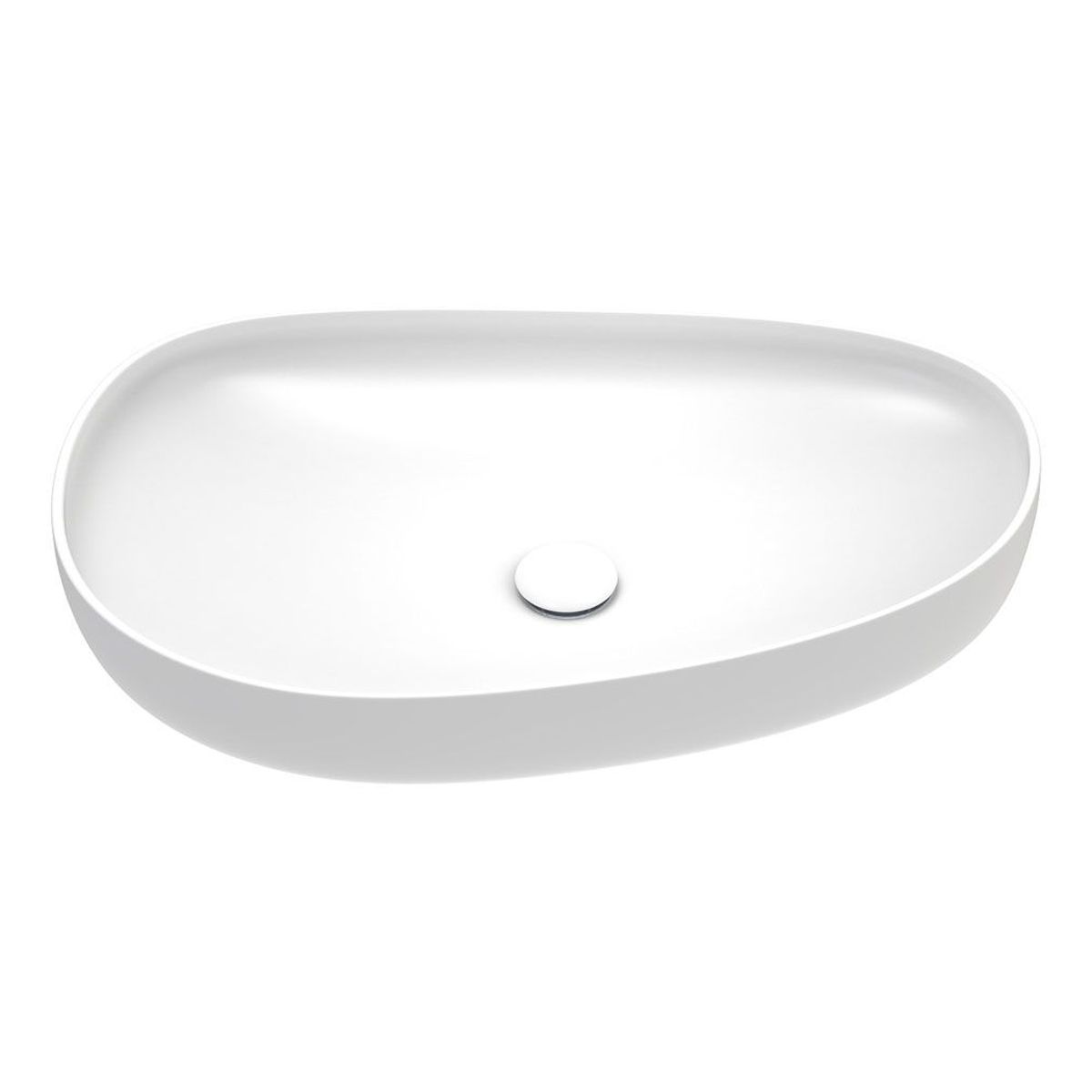 Pebble Large Above Counter Basin, Matte White