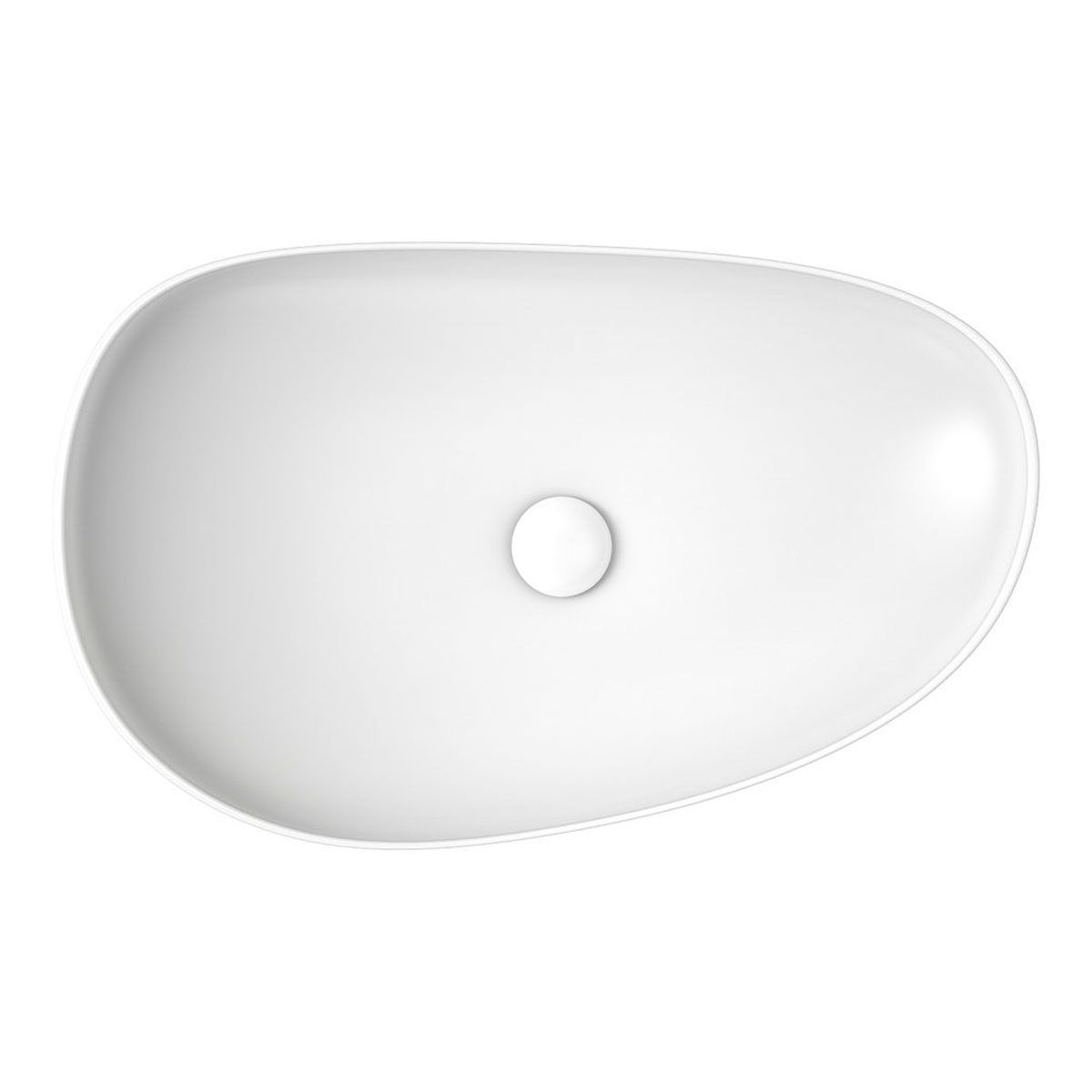 Pebble Large Above Counter Basin, Matte White