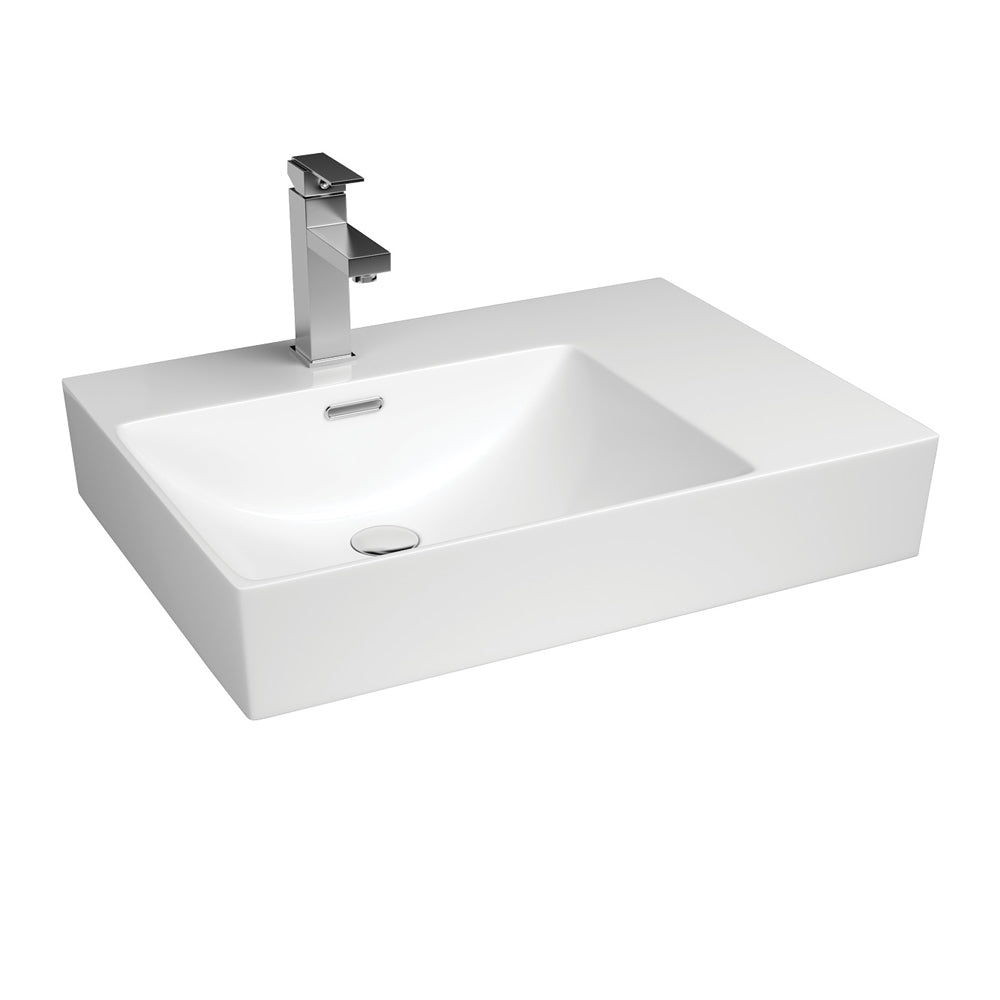 Tono Care Wall Basin, Left Bowl - 1 Taphole