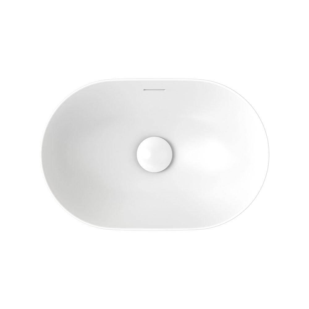 Aluca Pill Ceramic Semi-Inset Basin, Gloss White