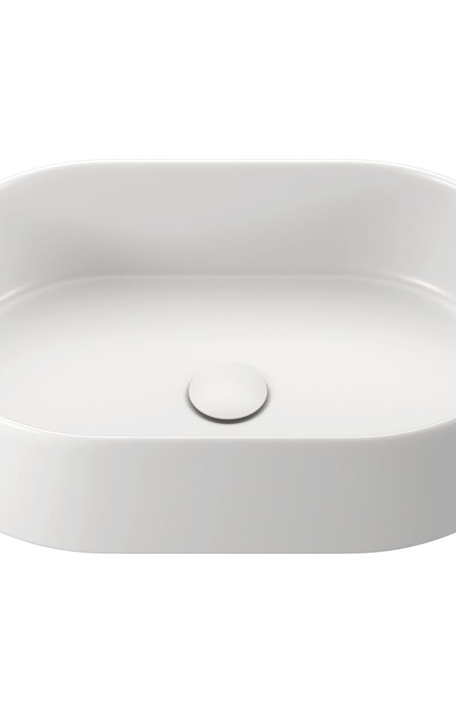 Aluca Pill Above Counter Basin, Matte White