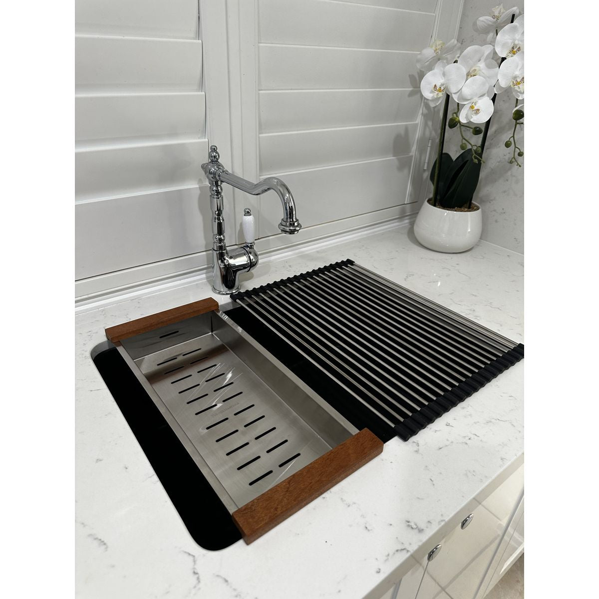 43X32 Sink Roller Mat Drainer - Stainless Steel