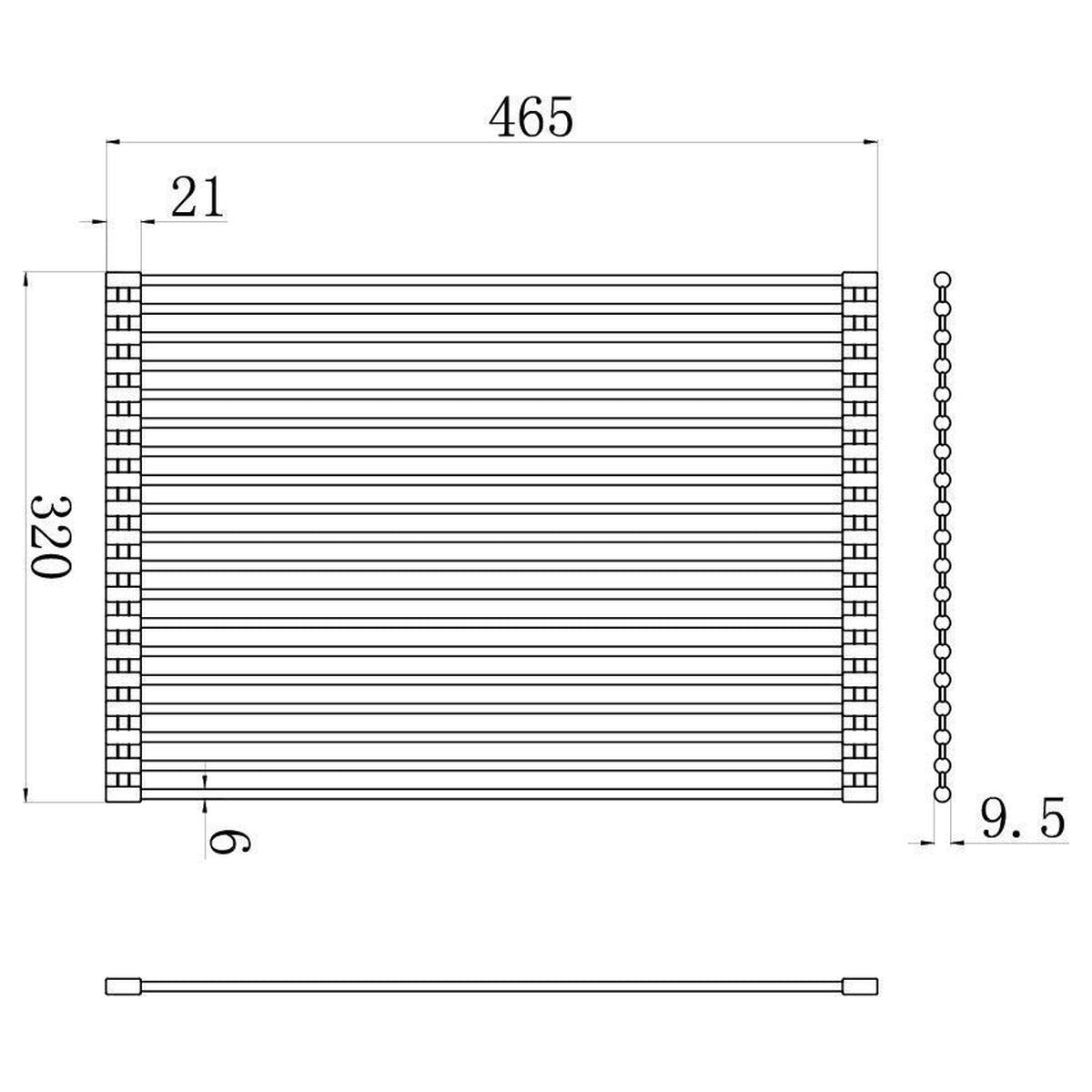 43X32 Sink Roller Mat Drainer - Stainless Steel