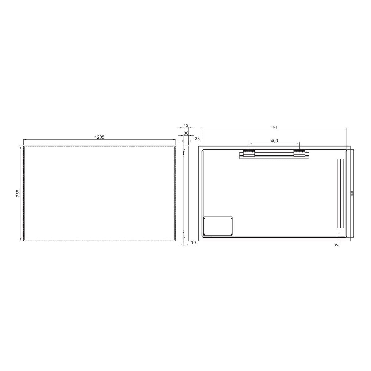 R-Series 1200 Bespoke LED Mirror - Manhattan Black