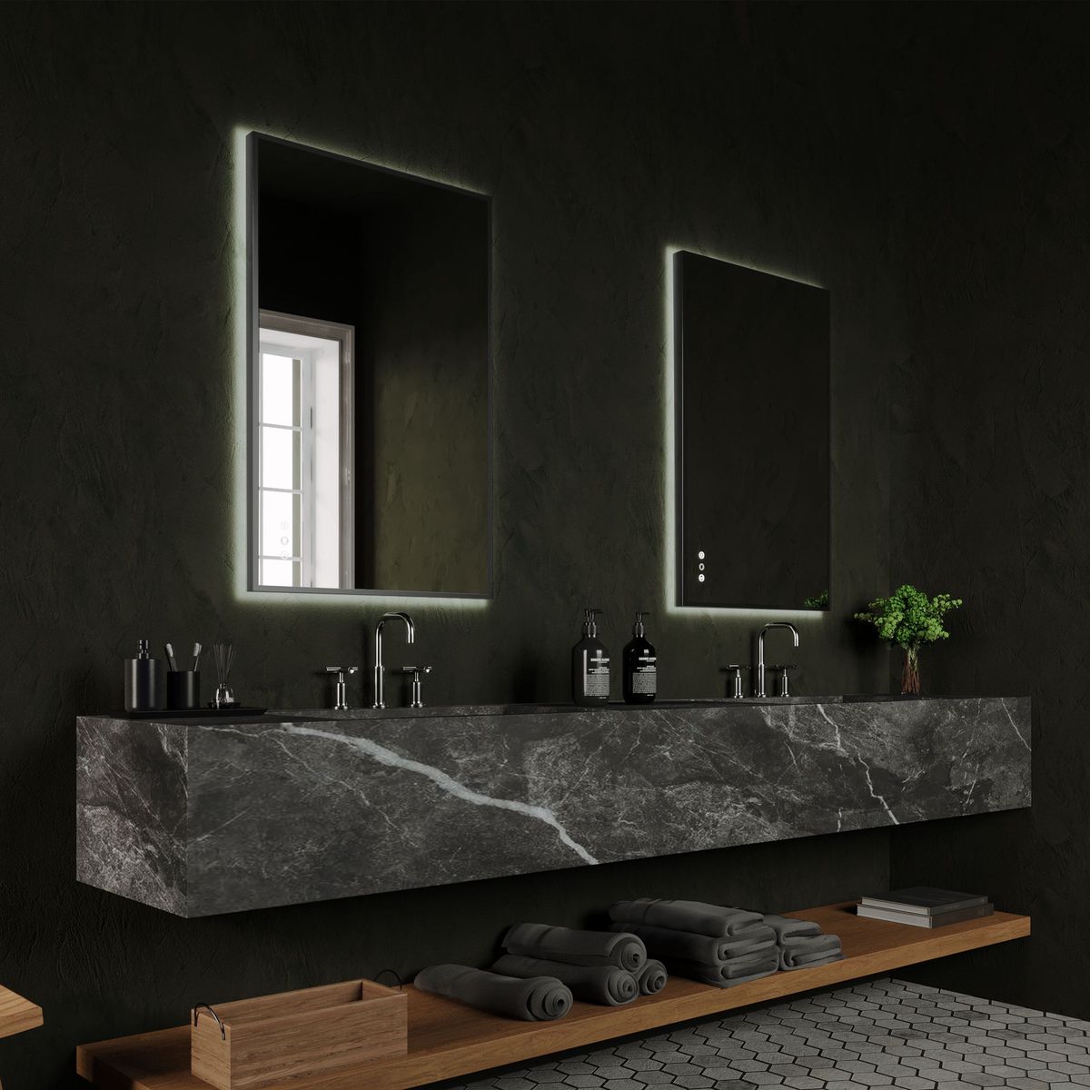 R-Series 900 Bespoke LED Mirror - Georgian Metal