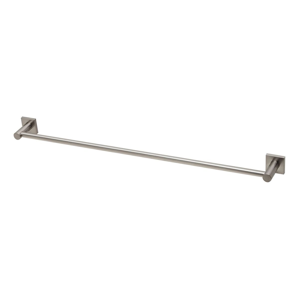 Radii Single Towel Rail 800mm Square Plate - Brushed Nickel
