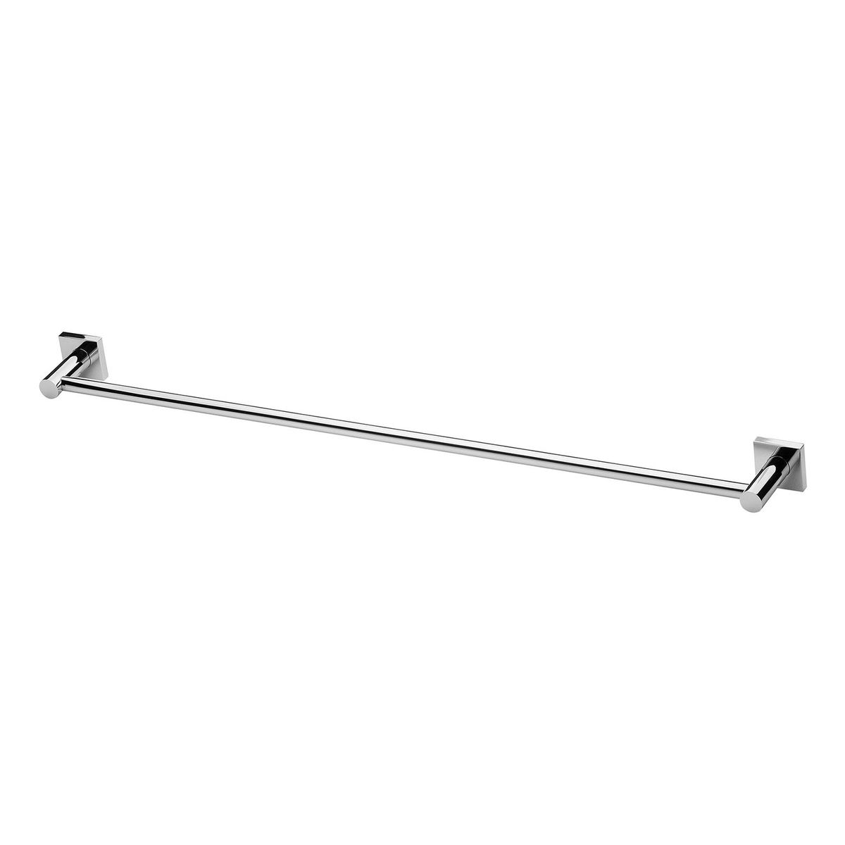 Radii Single Towel Rail 800mm Square Plate - Chrome