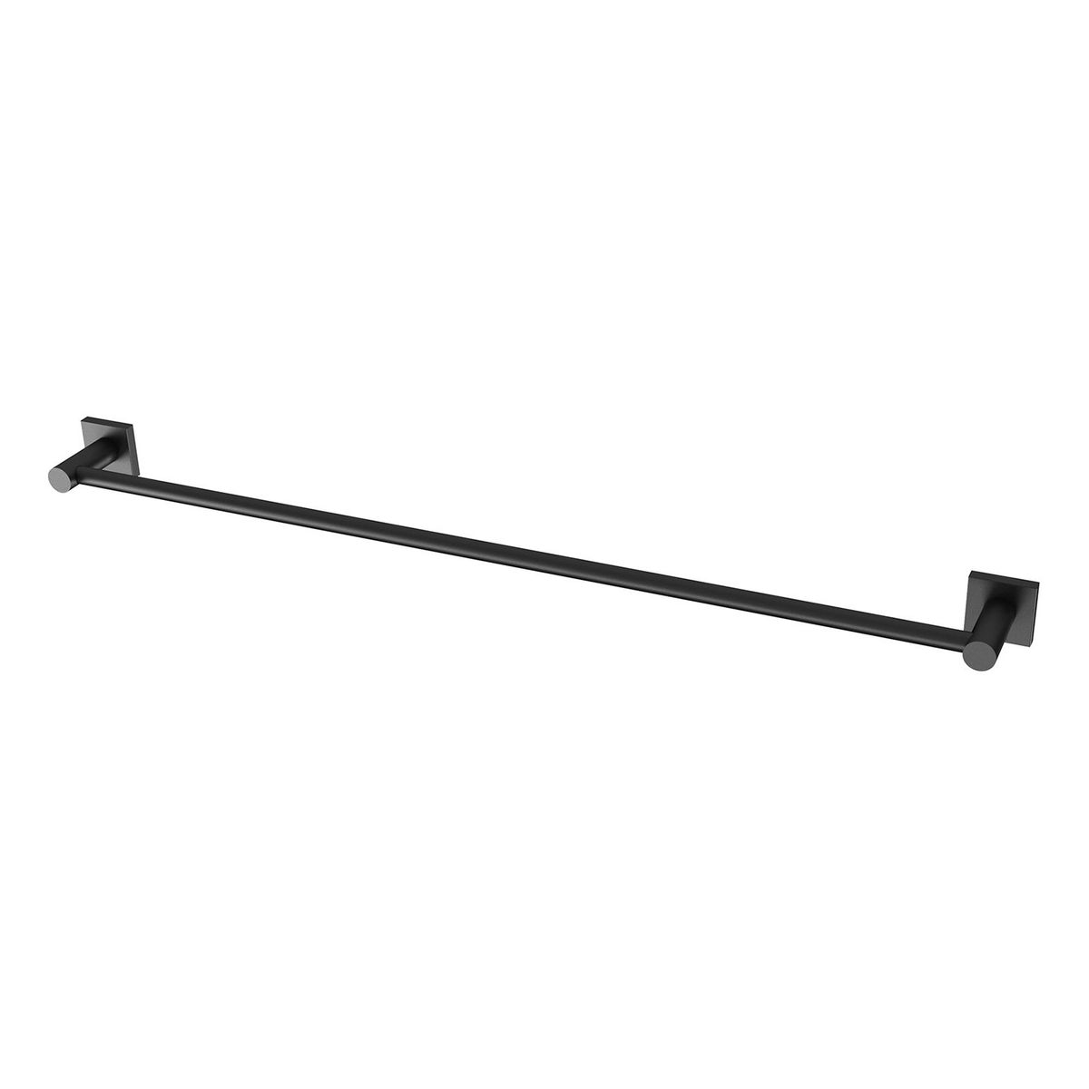Radii Single Towel Rail 800mm Square Plate - Matte Black