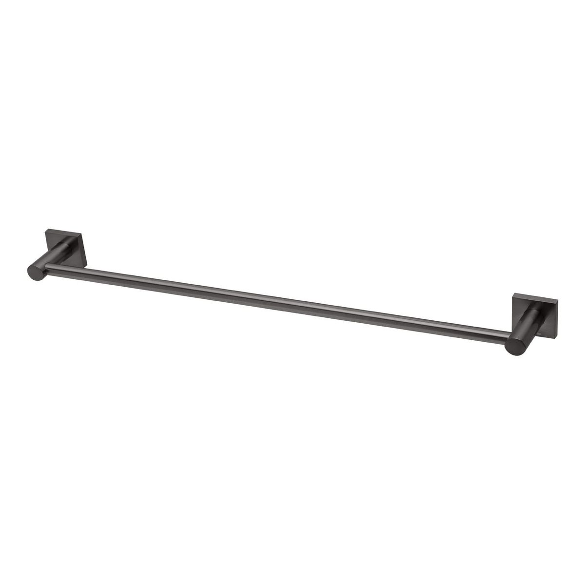 Radii Single Towel Rail 600mm Square Plate - Brushed Carbon