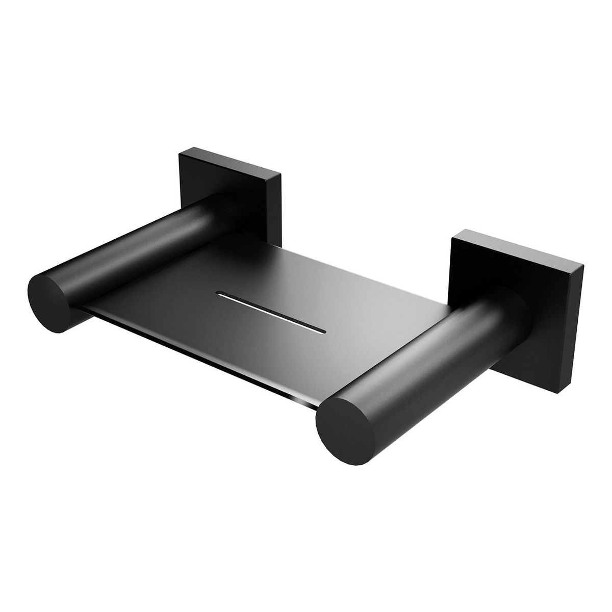 Radii Soap Dish Square Plate - Matte Black