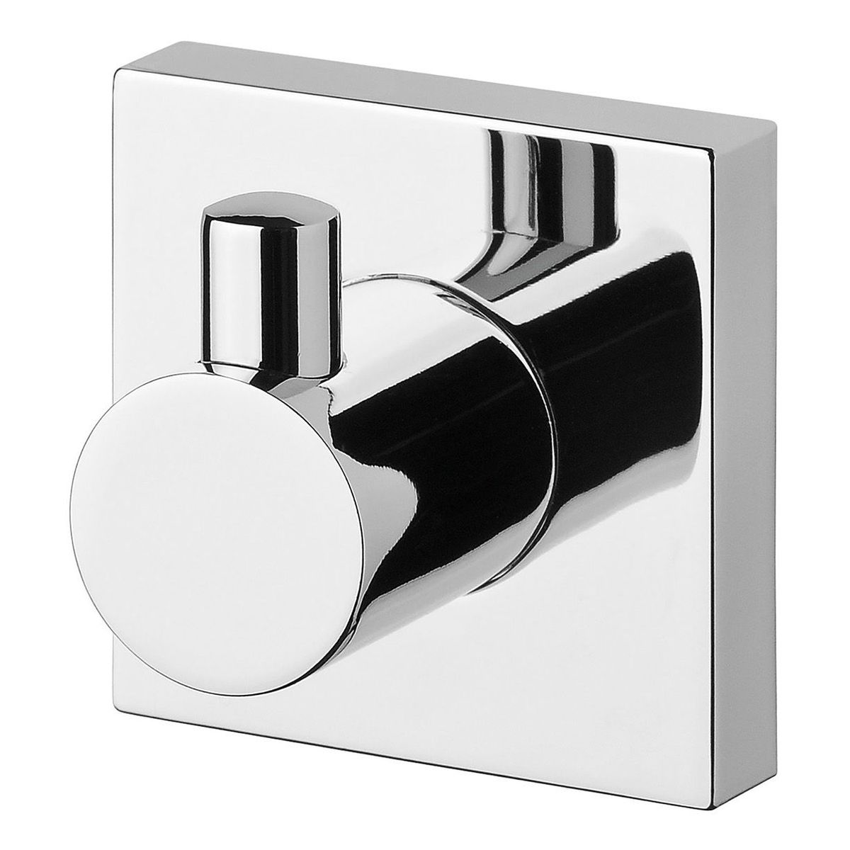 Radii Robe Hook Square Plate - Chrome