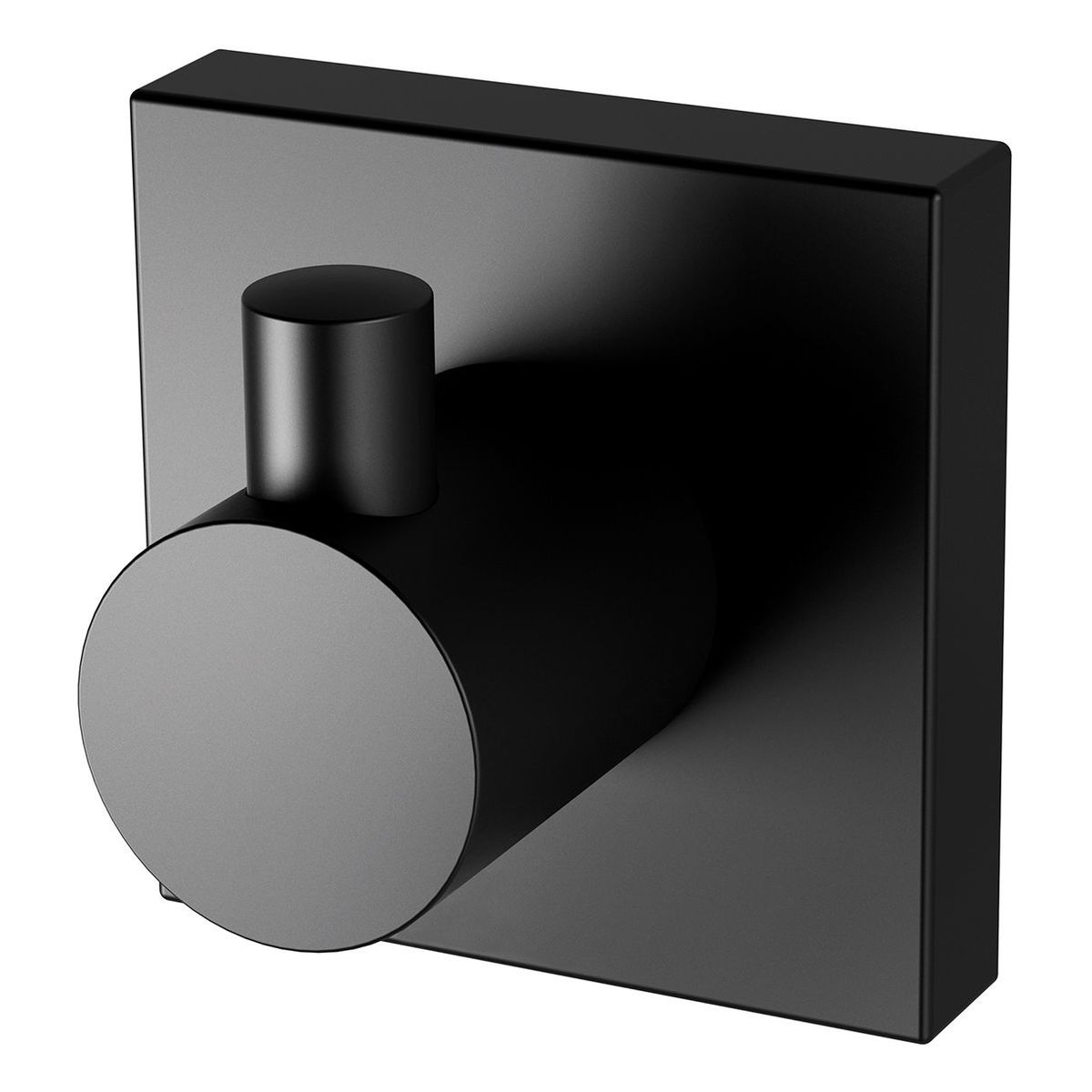 Radii Robe Hook Square Plate - Matte Black
