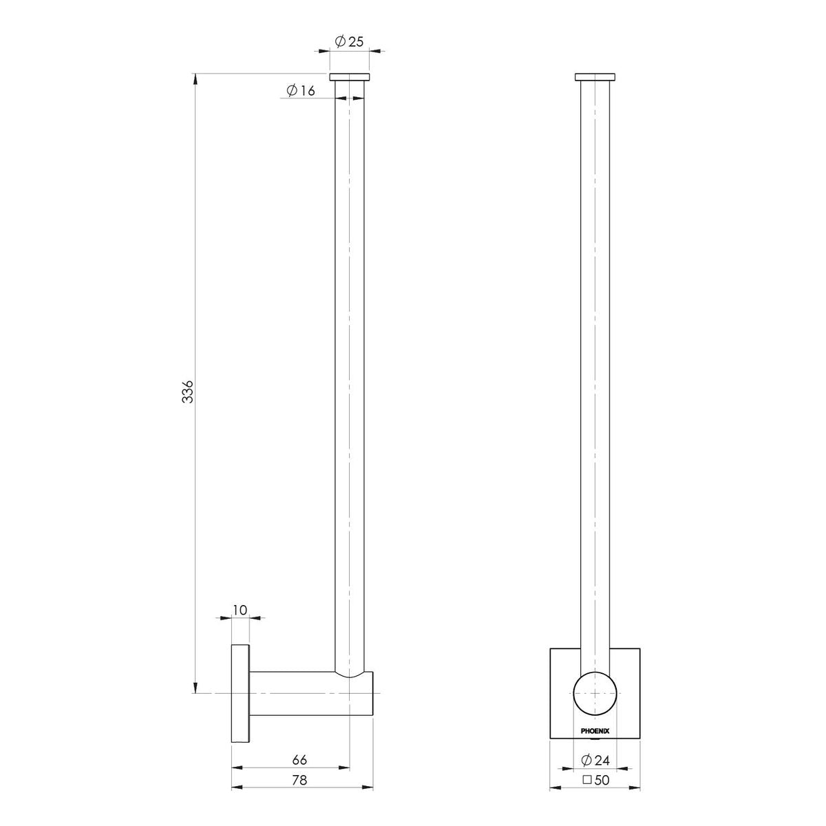 Radii Spare Toilet Roll Holder Square Plate
