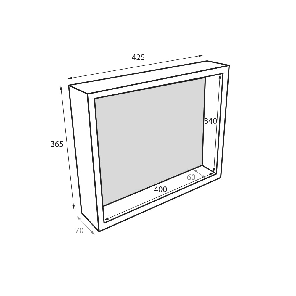 Pre-Fabricated Shower Thermaniche - 425mm x 365mm x 70mm