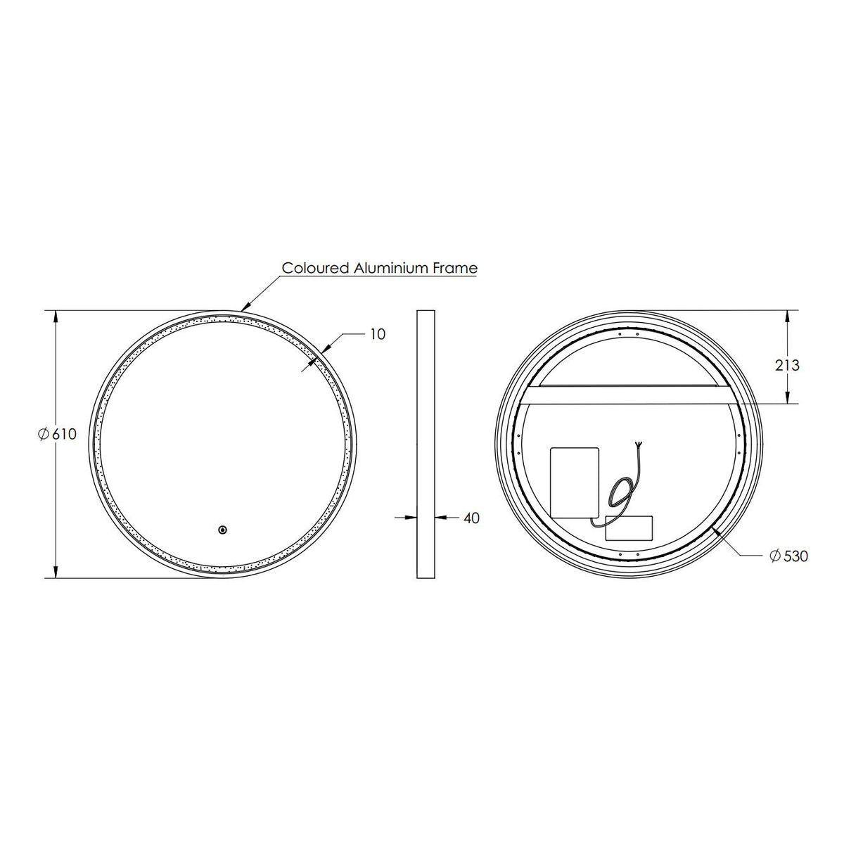 Sphere 600 LED Mirror - Milano White