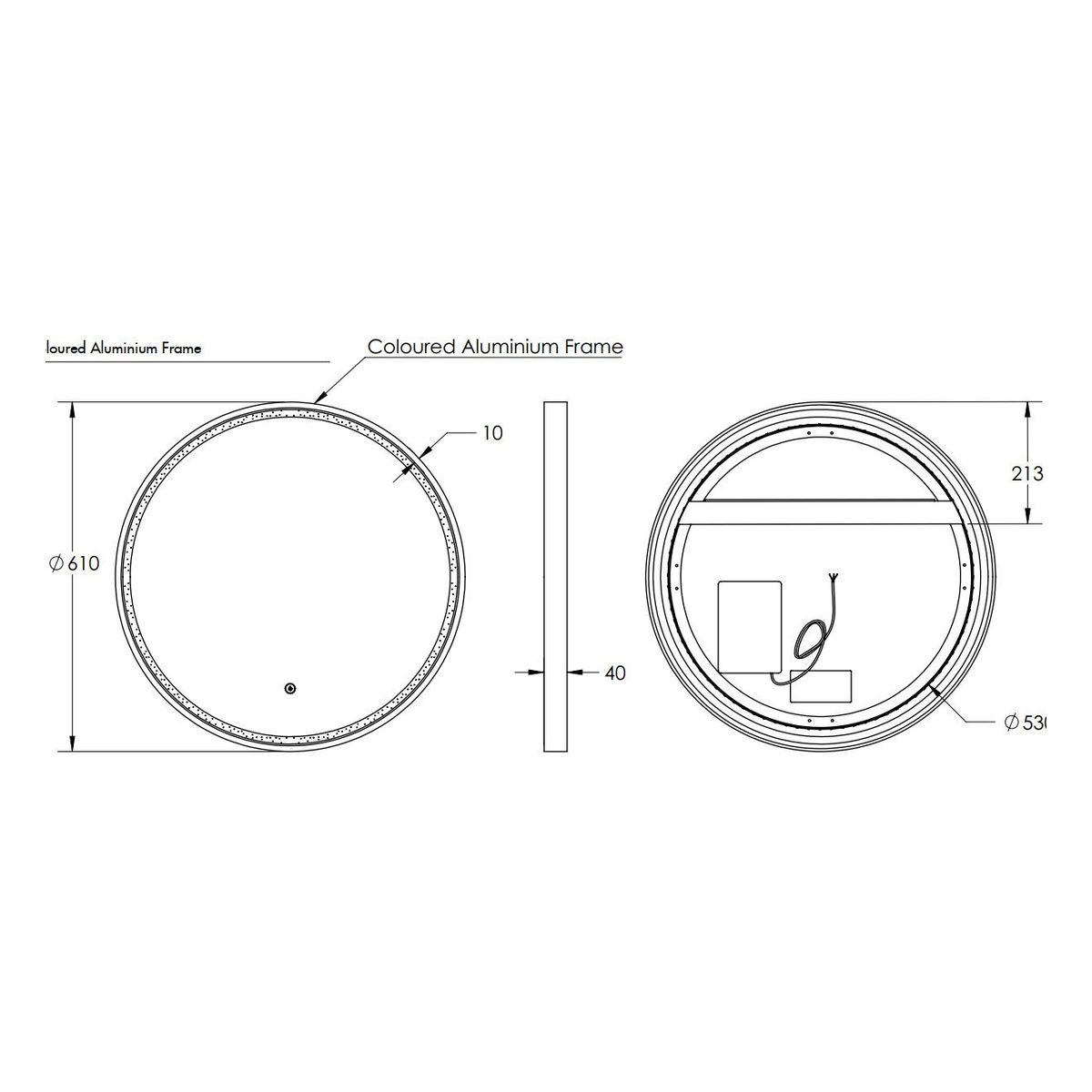 Sphere 600 LED Mirror with Portable Magnifier - Georgian Metal