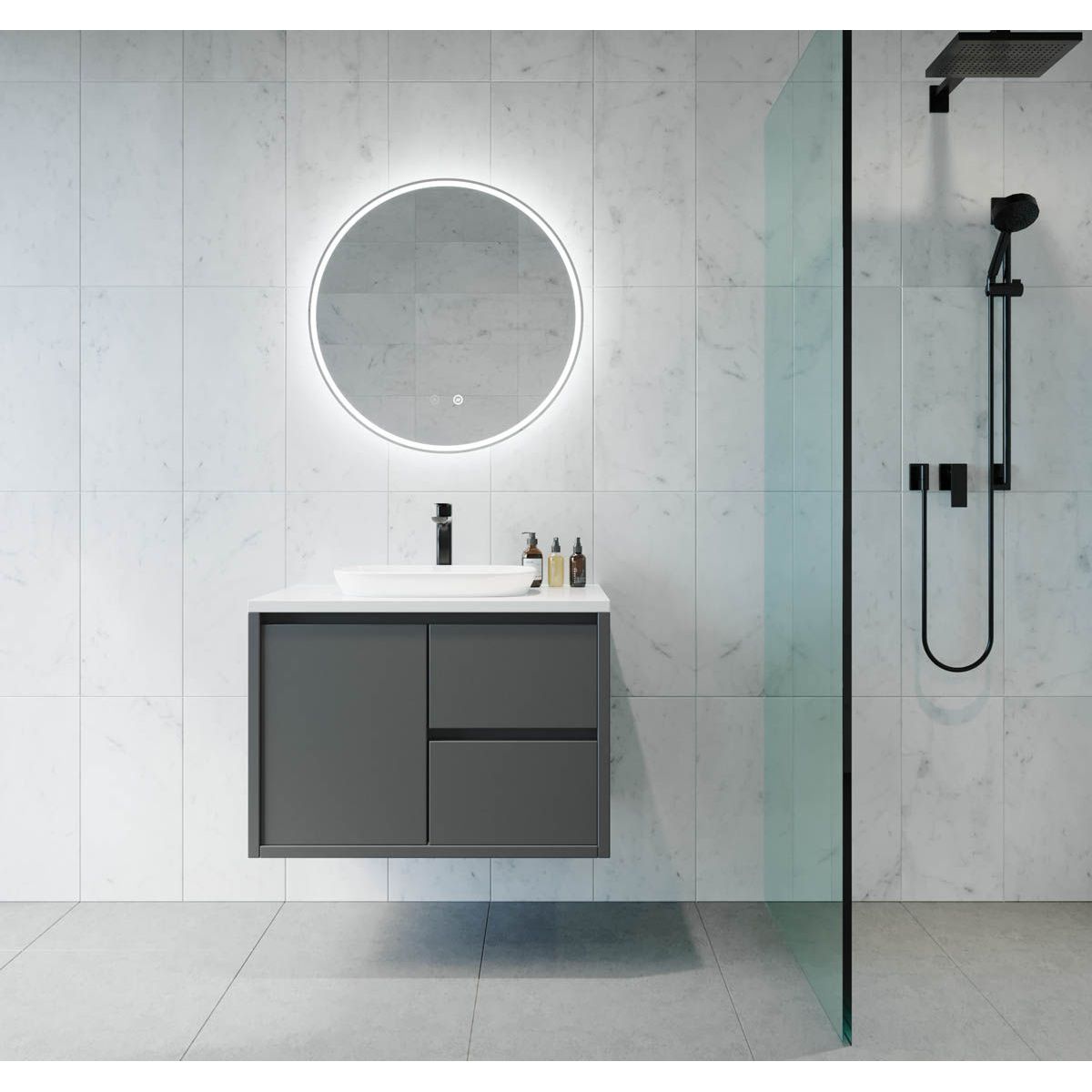 Sphere 600 LED Mirror with Portable Magnifier - Frameless