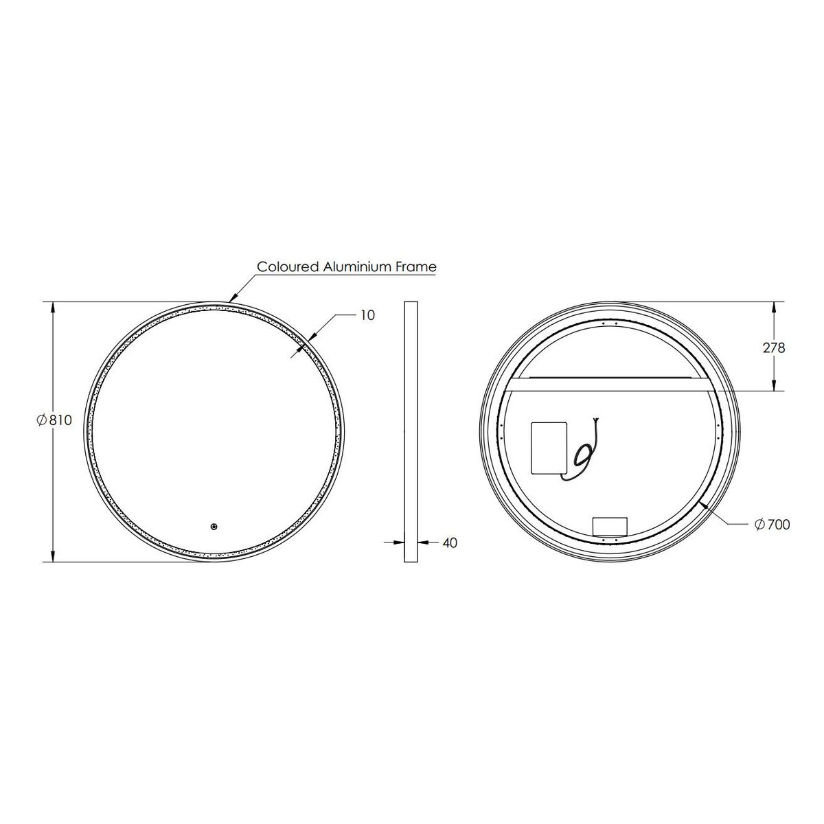 Sphere 800 LED Mirror - Milano White
