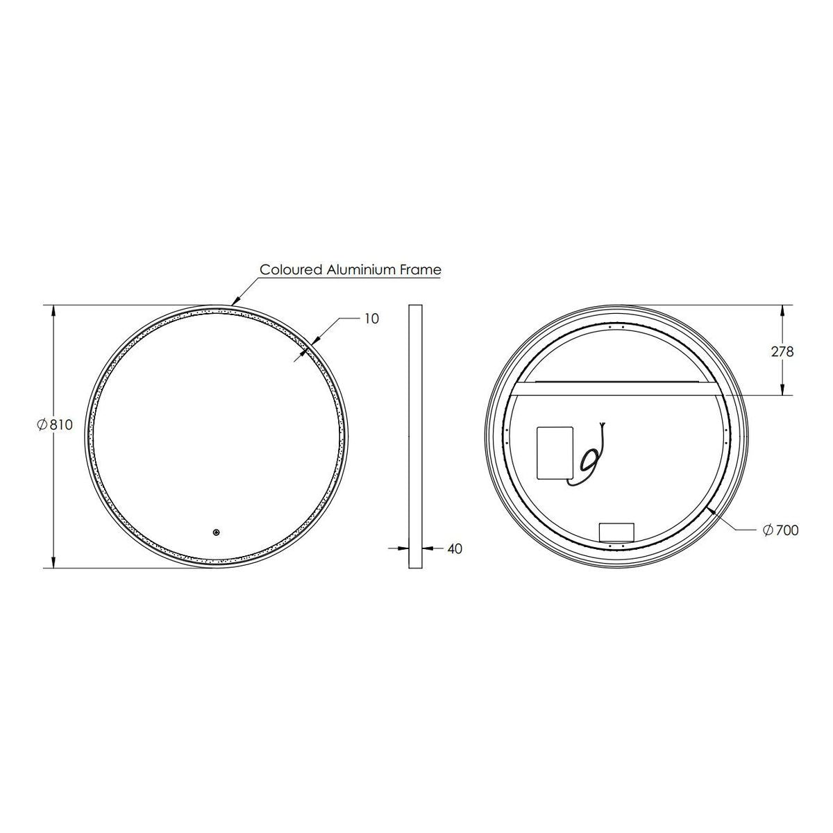 Sphere 800 LED Mirror with Portable Magnifier - Georgian Metal