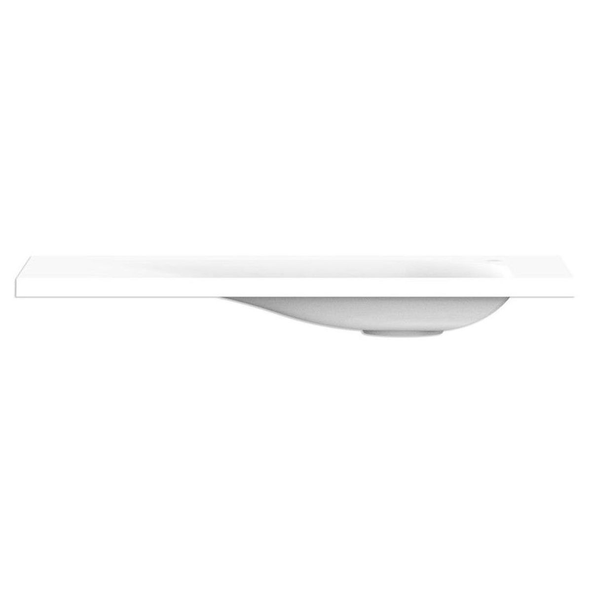 Drift Solid Surface Top 900mm Right Bowl in Gloss White