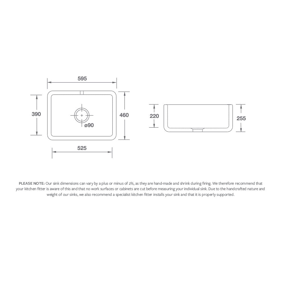Shaws Butler 600 Sink with overflow