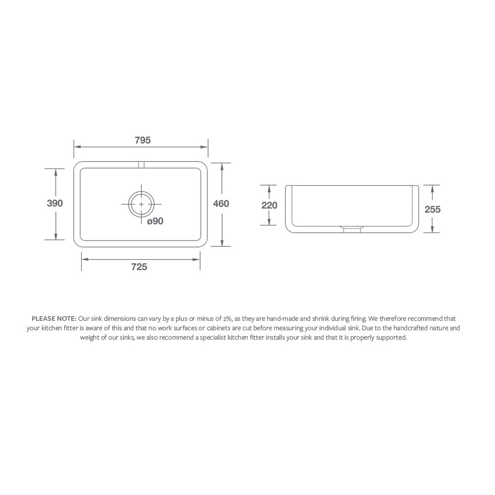 Shaws Butler 800 Sink with overflow